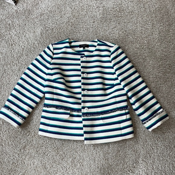 Talbots striped jacket. Lined with pockets - size 10p - Picture 2 of 9